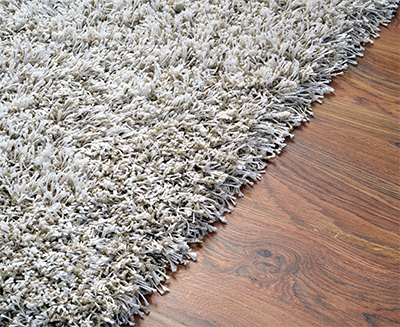 Carpet on wood floor